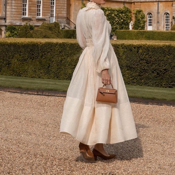 ZIMMERMANN CREAM BOTANICA RUFFLED GOWN - SIZE 1 - Picture 5 of 13